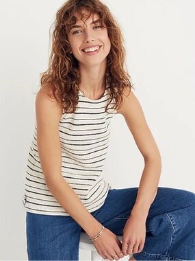 Madewell Stripped Bow Back Tank Top